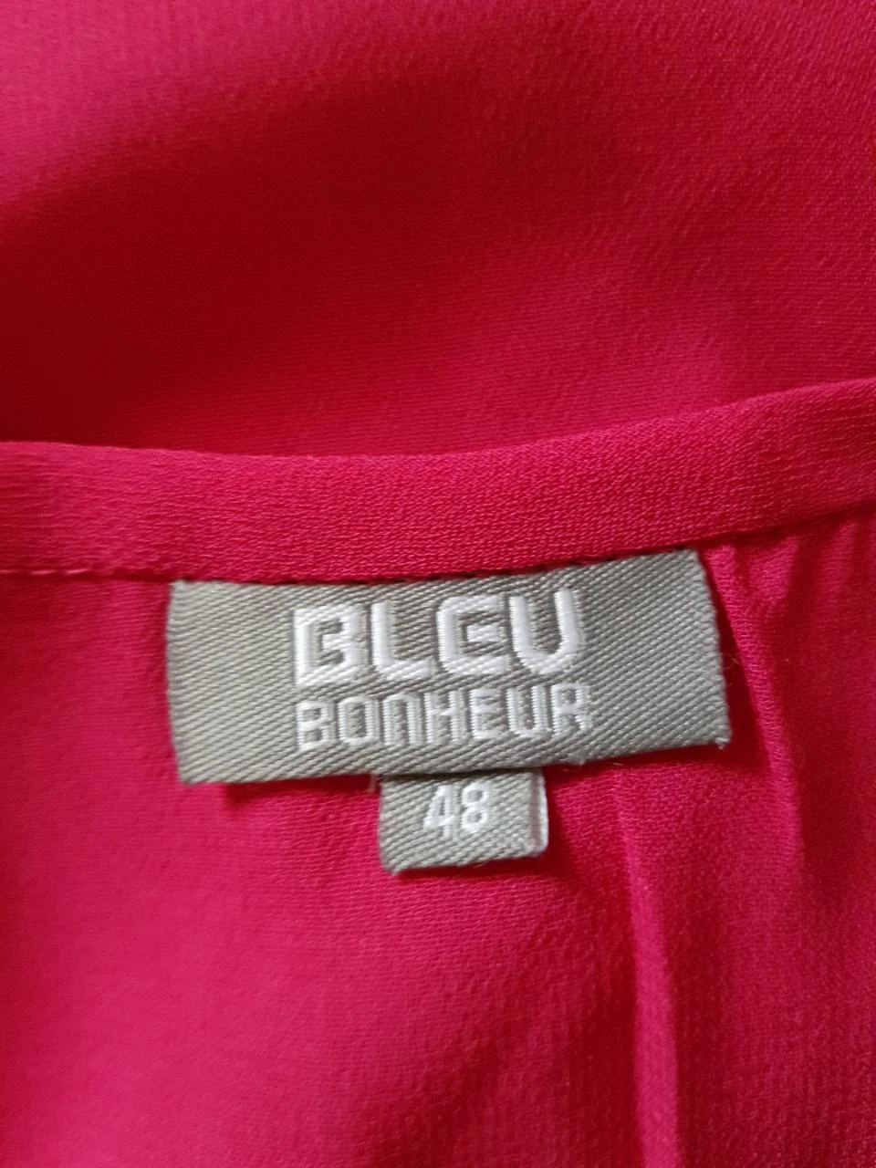 👚Fuchsia/roze blouse met sluier - Opengewerkte kanten details - Bleu Bonheur - M. 48 – photo 4